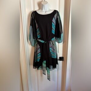 Trac Black and Green Long Sleeve Dolman Sundress